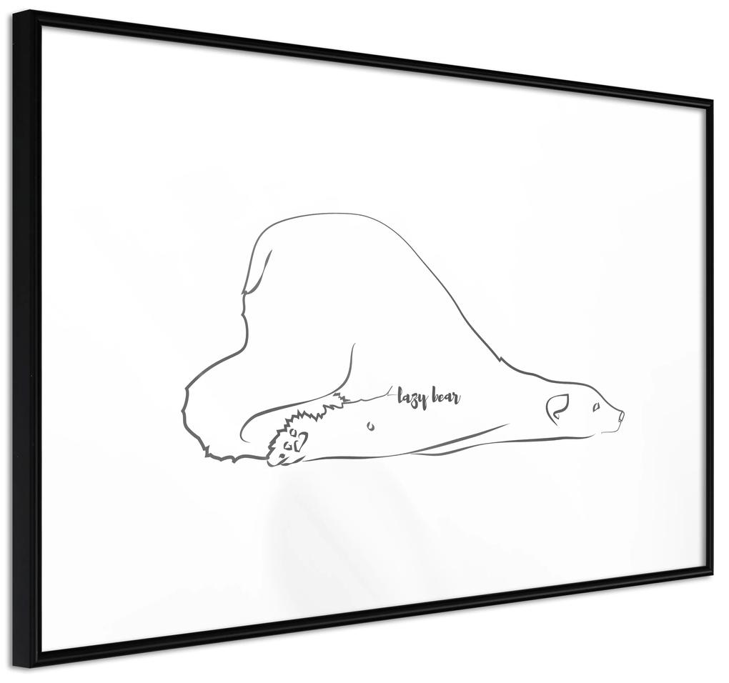 Artgeist Plagát - Lazy Bear [Poster] Veľkosť: 60x40, Verzia: Čierny rám s passe-partout