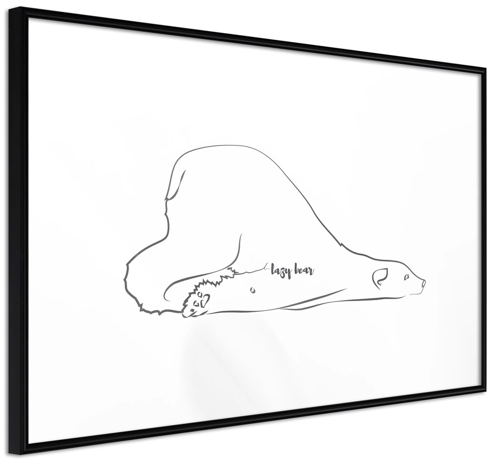Artgeist Plagát - Lazy Bear [Poster] Veľkosť: 90x60, Verzia: Zlatý rám s passe-partout