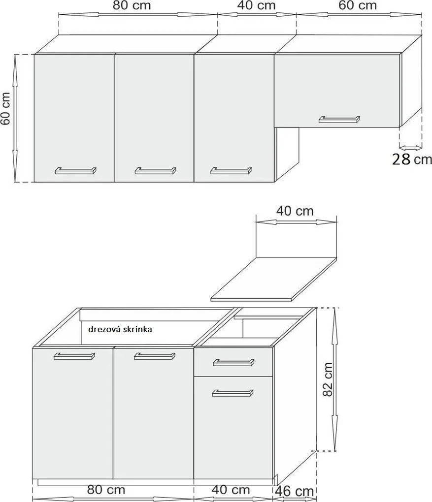 APART MDF kuchynská linka - čierna lesk