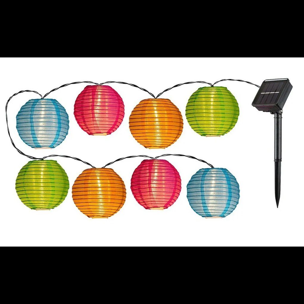 Rabalux 77048 solárna LED reťaz s 8 papierovými balónmi Titu