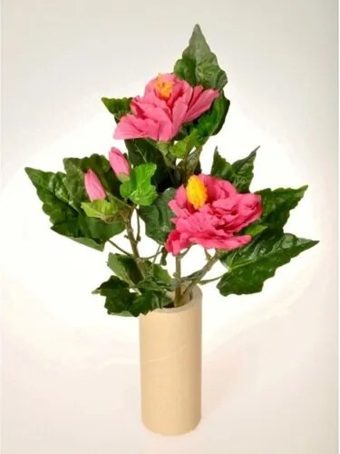 Umelá kvetina Ibištek zväzok ružová, 35 cm