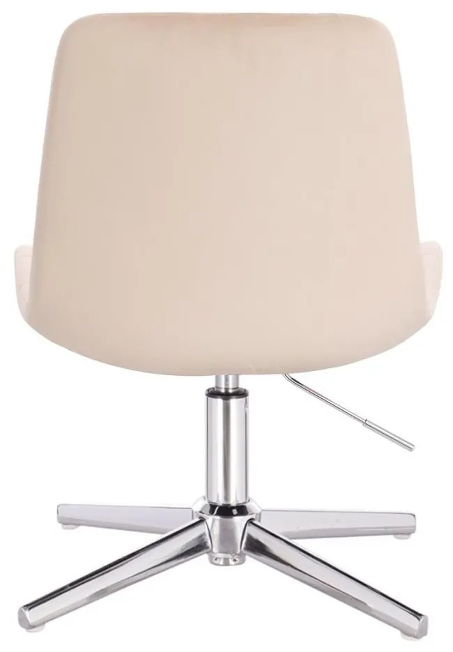 LuxuryForm DESIGN Stolička PARIS VELUR na striebornom kríži - krémová