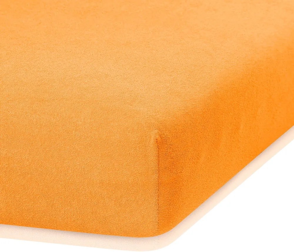 Oranžová plachta s vysokým podielom bavlny AmeliaHome Ruby, 200 x 160-180 cm
