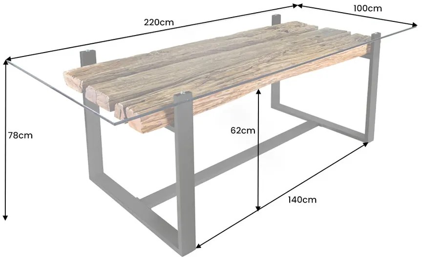 Konferenčný stolík WILD 100cm 35mm akáciové drevo
