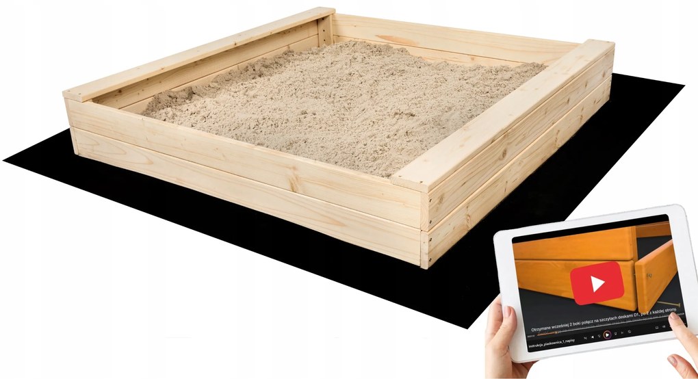 Pieskovisko drevené 120x120 cm