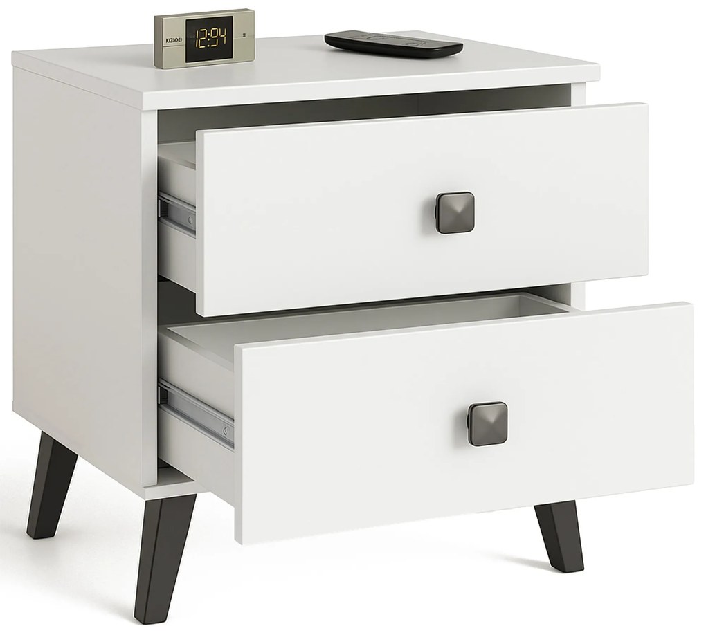 Noční stolek MOBI K-02 bílý/černý