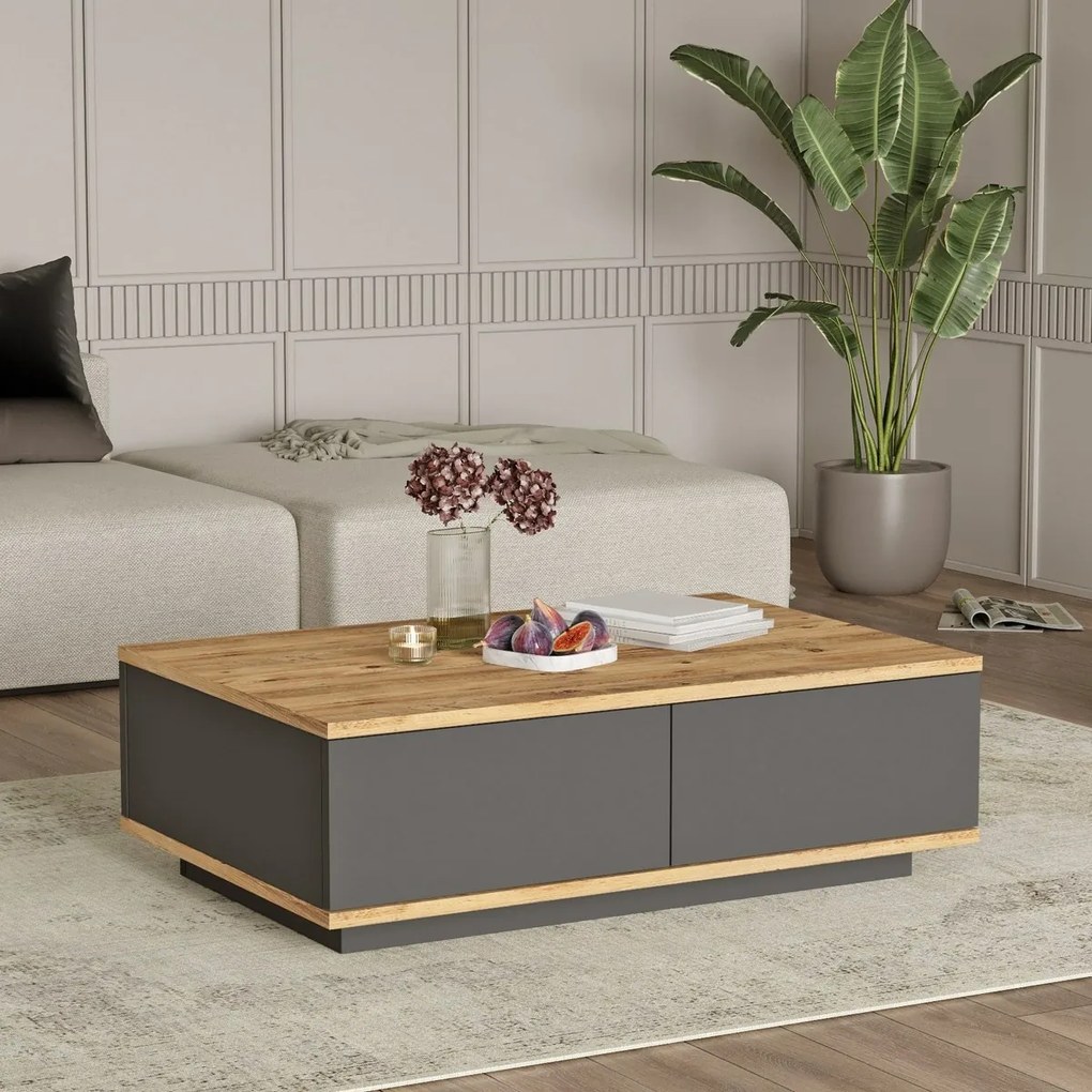 Konferenčný stolík Frem Anthracite a Atlantic Pine