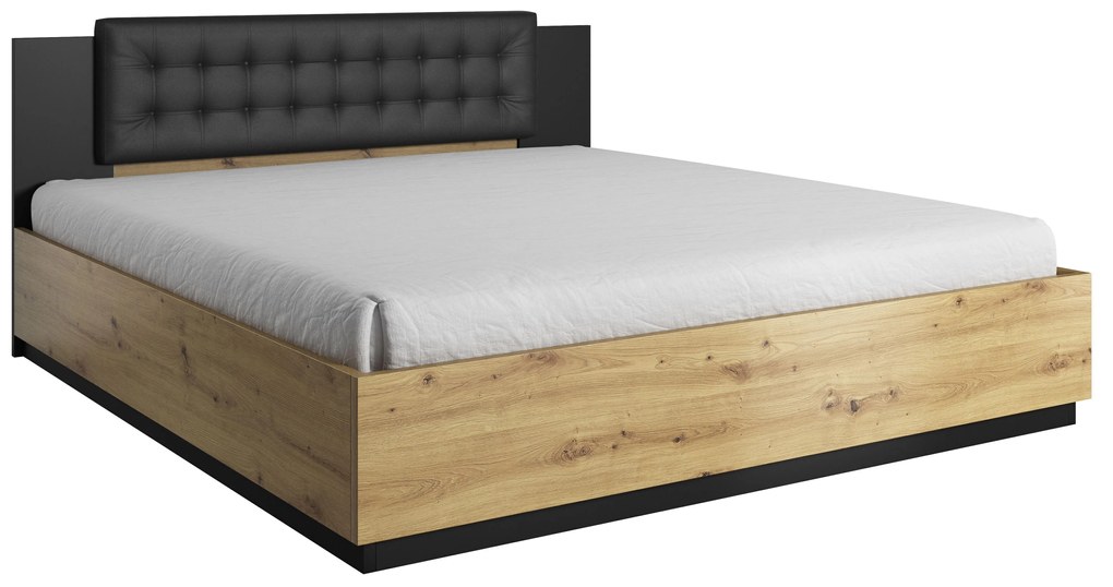 Manželská posteľ 180 cm Signat Typ 32 (čierna + dub artisan). Akcia -20%. Vlastná spoľahlivá doprava až k Vám domov. 1042098
