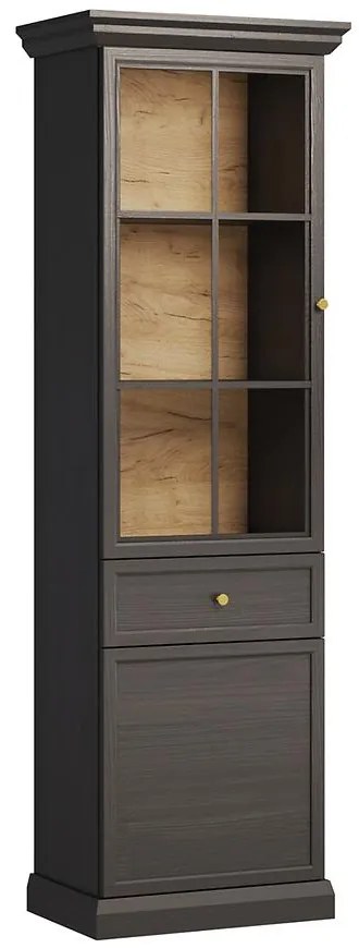 Vitrína Lucca W2D1S čierny grafit