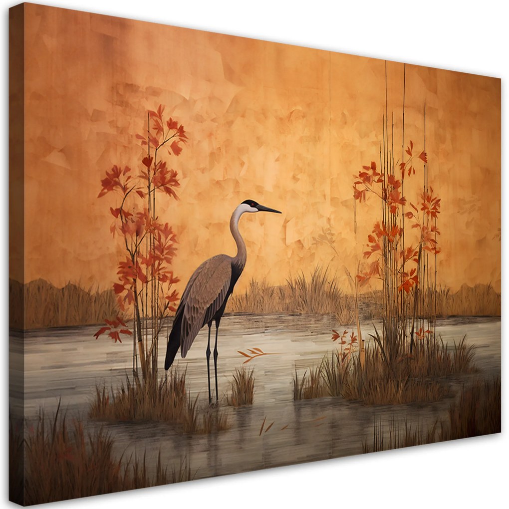 Gario Obraz na plátne Orientálny žeriav vo vode Rozmery: 60 x 40 cm