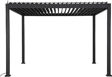 DEOKORK Záhradný hliníkový altánok elektrický MEGAN 4x3 m (grafit)