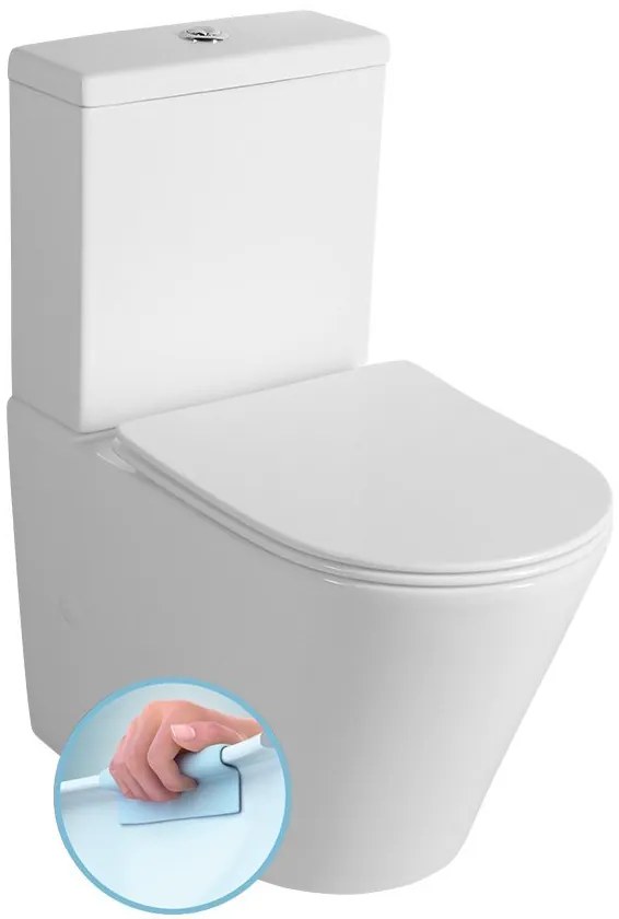 Sapho, PACO RIMLESS WC kombi misa s nádržkou vrátane splachovacej súpravy, spodný/zadný, PC1012WR