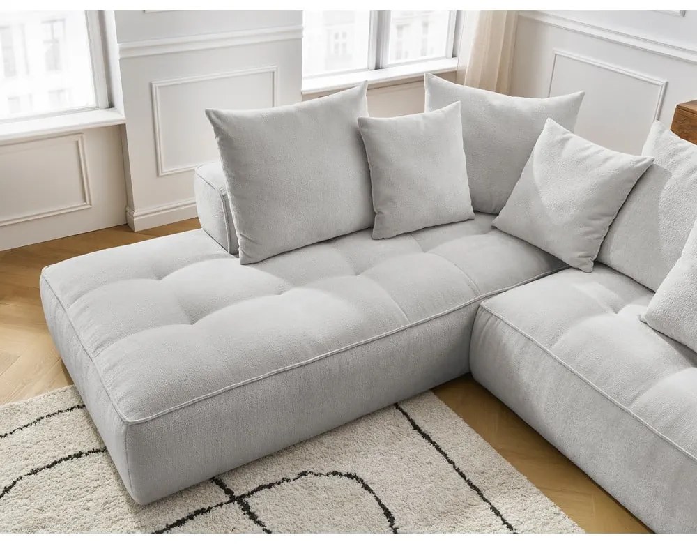 Svetlosivá ženilková rohová pohovka (pravý roh/do L) Whesley – Bobochic Paris