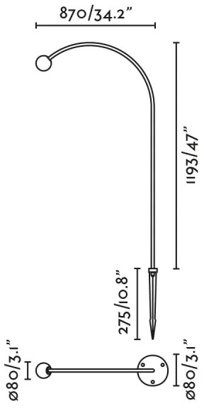 FARO 75562 - LED Vonkajšia lampa CUCA LED/3W/24V 119,3 cm IP65 antracit