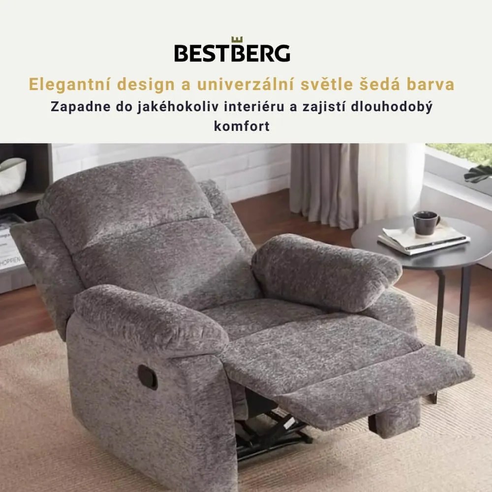 BestBerg BBMCH-1LG / polyuretán/polyester / svetlo sivá