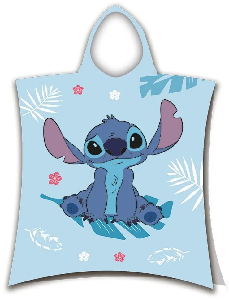 Jerry Fabrics Detské pončo-osuška - Lilo a Stitch - modrá