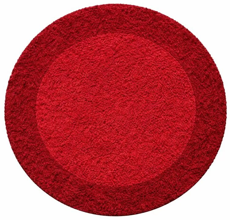 Ayyildiz, Kusový koberec Life Shaggy 1503 red kruh, 120x120 (priemer) kruh, červená, obývacia izba