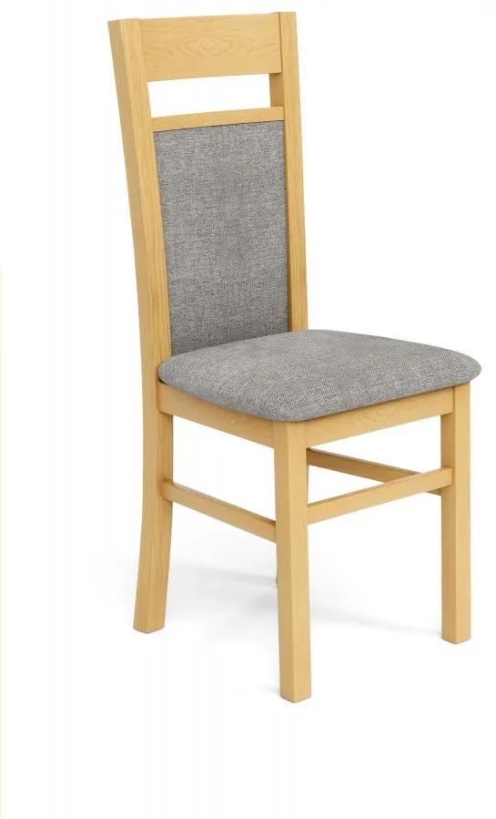Jedálenská stolička GERARD 2 – masív, látka, viac farieb Tmavý orech / béžová