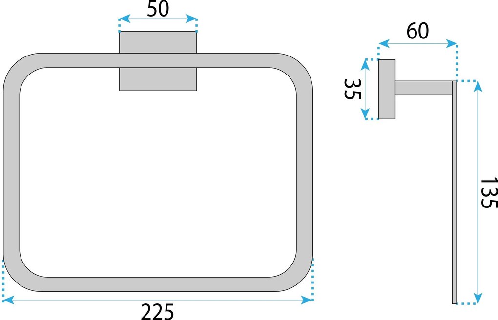 Rea Oste, prsteňový kúpeľňový vešiak na uterák, chrómová, REA-88070