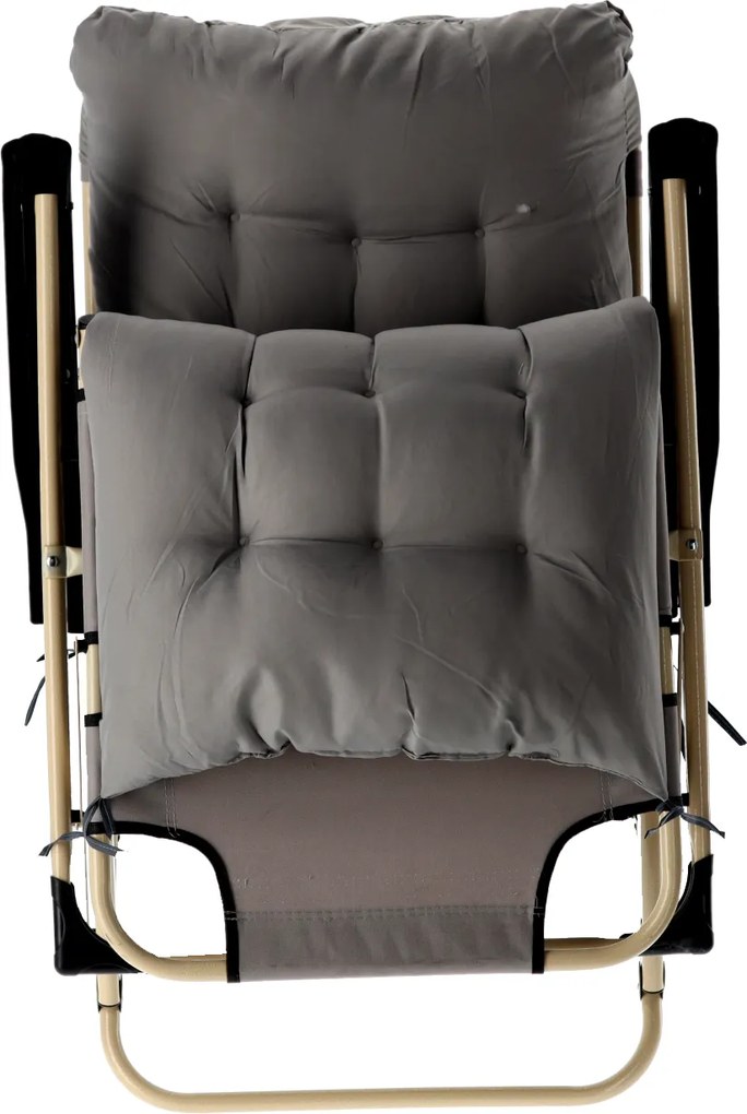 SKLADACIA ZÁHRADNÁ STOLIČKA S POLŠTÁROM, ŠEDÁ *6889