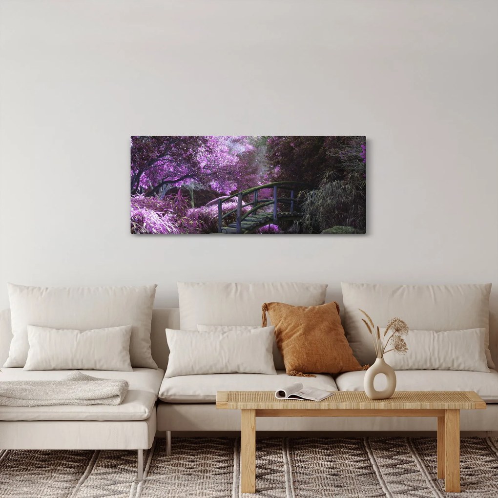 Obraz - fialové stromy (120x50 cm)