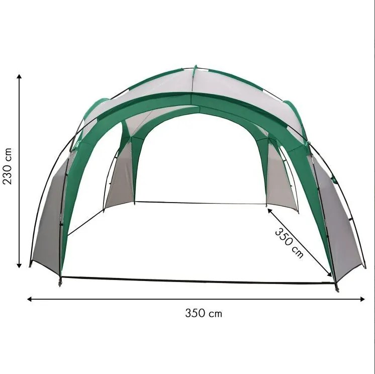 Pavilónový stan na záhradný piknik 3,5 x 3,5 m zelený
