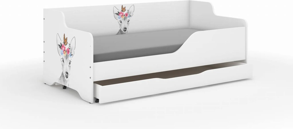 Wooden Toys Detská posteľ LILU 160x80 SARENKA S MOTÝLOM – komplet