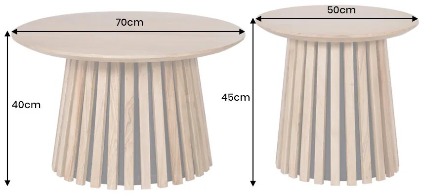 Sada konferenčných stolíkov Wadeline 70 cm akácia