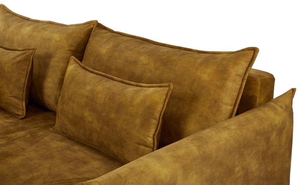 Rozkladacia pohovka APARTMENT 215 cm zamatová horčicovo žltá