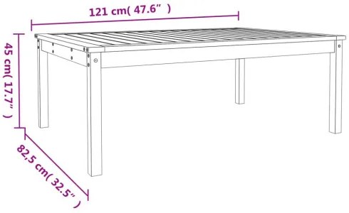 vidaXL Záhradný stolík 121x82,5x45 cm borovicový masív-