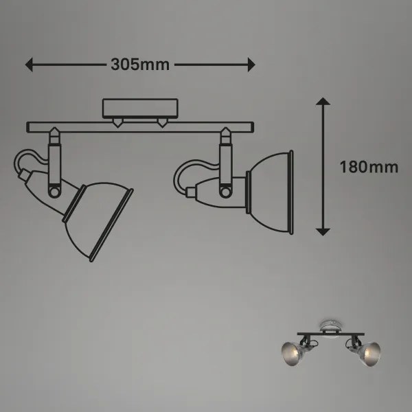 Briloner 2049-024 - Bodové svietidlo RETRO 2xE14/40W/230V šedá