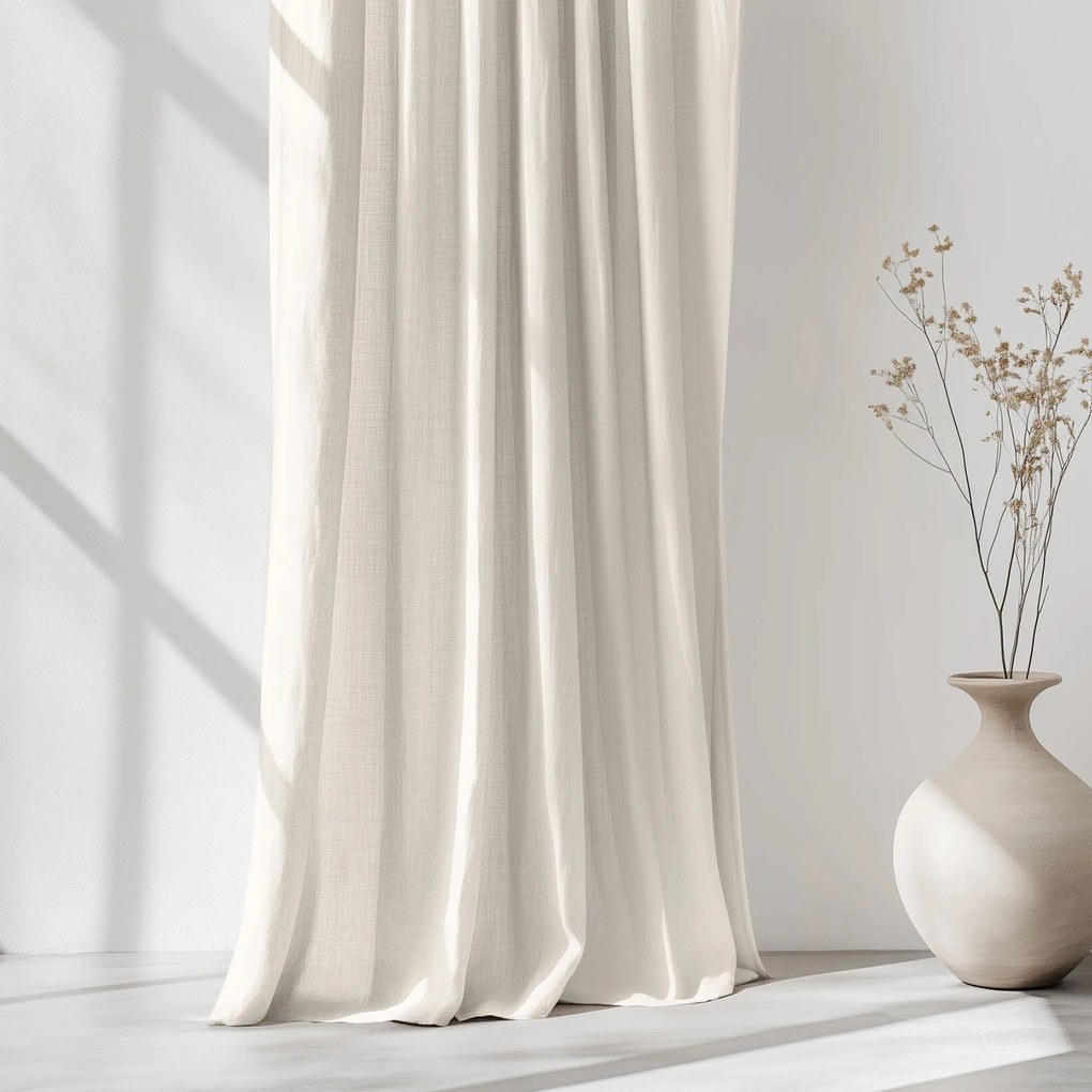 Goldea záves z ľanovej zmesi - slonová kosť 160x145 cm