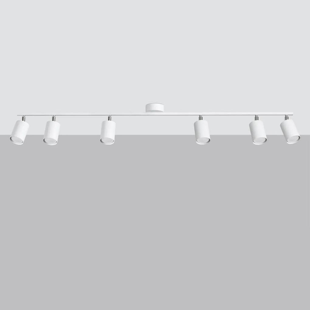 Bodové svietidlo Lemmi, 6x biele kovové tienidlo, (možnosť polohovania)