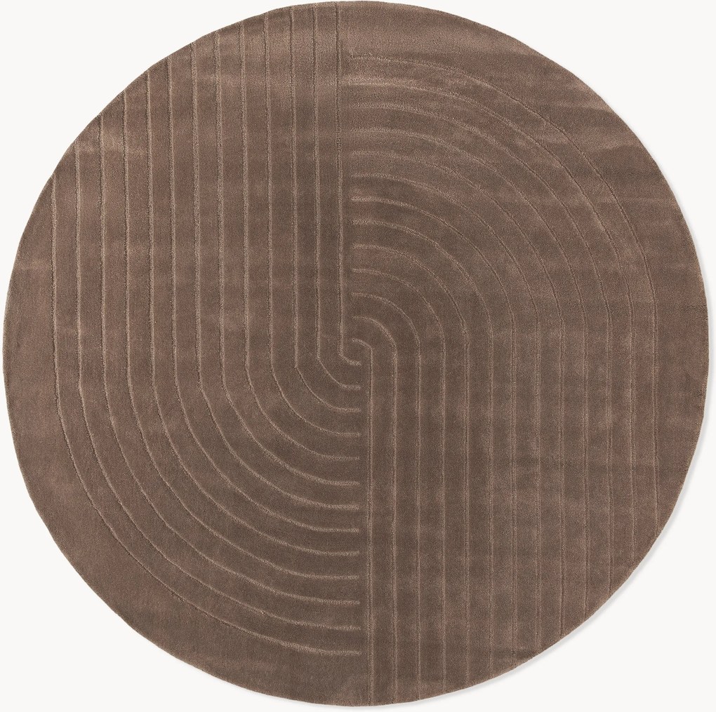 Okrúhly ručne tuftovaný vlnený koberec Mason