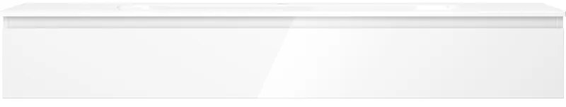 Mexen Orio, kúpeľňová skrinka 160 cm s umývadlom Vela, 1 zásuvka, biela lesklá, 91A10-16023-1-BF00-W23M00