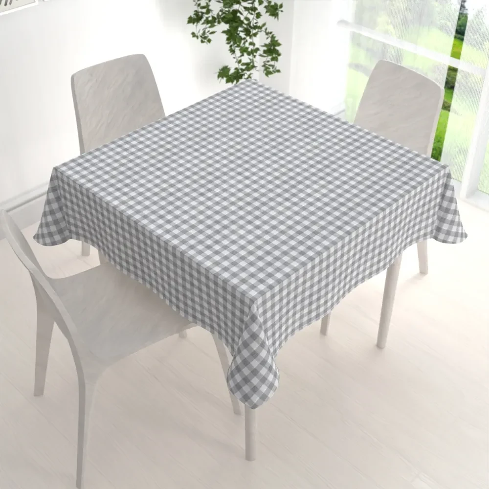 Biante Dekoračný štvorcový obrus Rebeka RE-019 Sivo-biela kocka stredná 70x70 cm