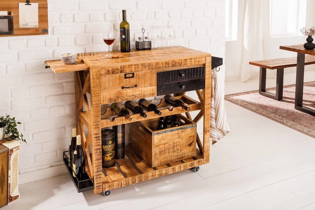 Dizajnová barová skrinka Winebar 92 cm mango