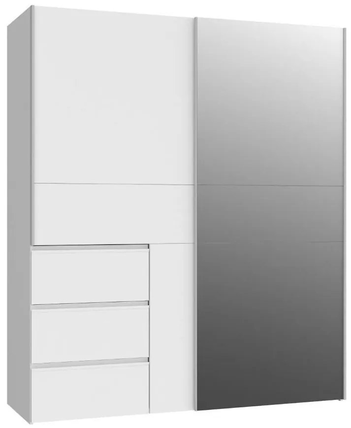 Skriňa Winn 170 dub biely/Zrkadlo