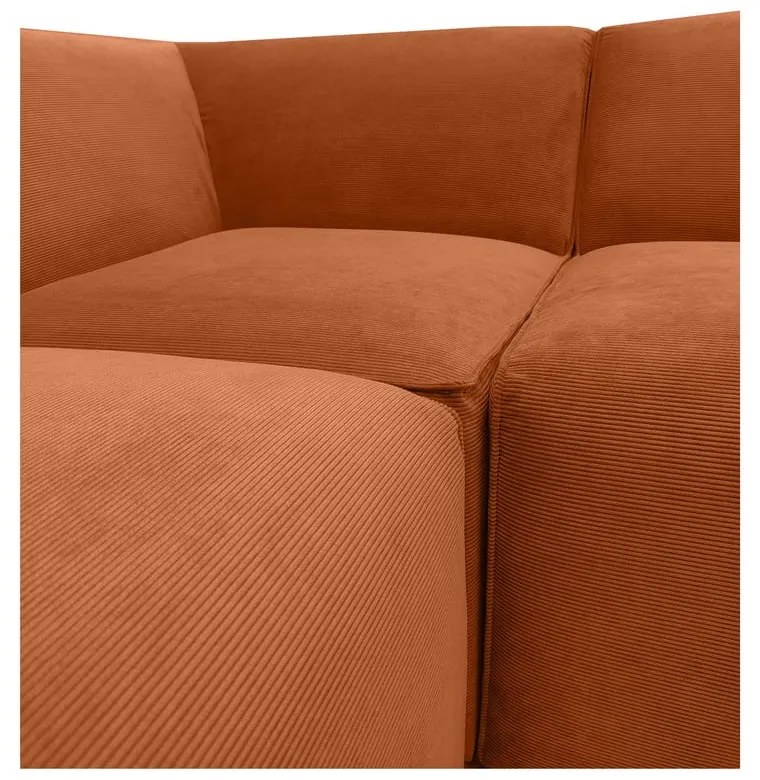 Oranžová menčestrová rohová pohovka (pravý roh) Sting - Scandic