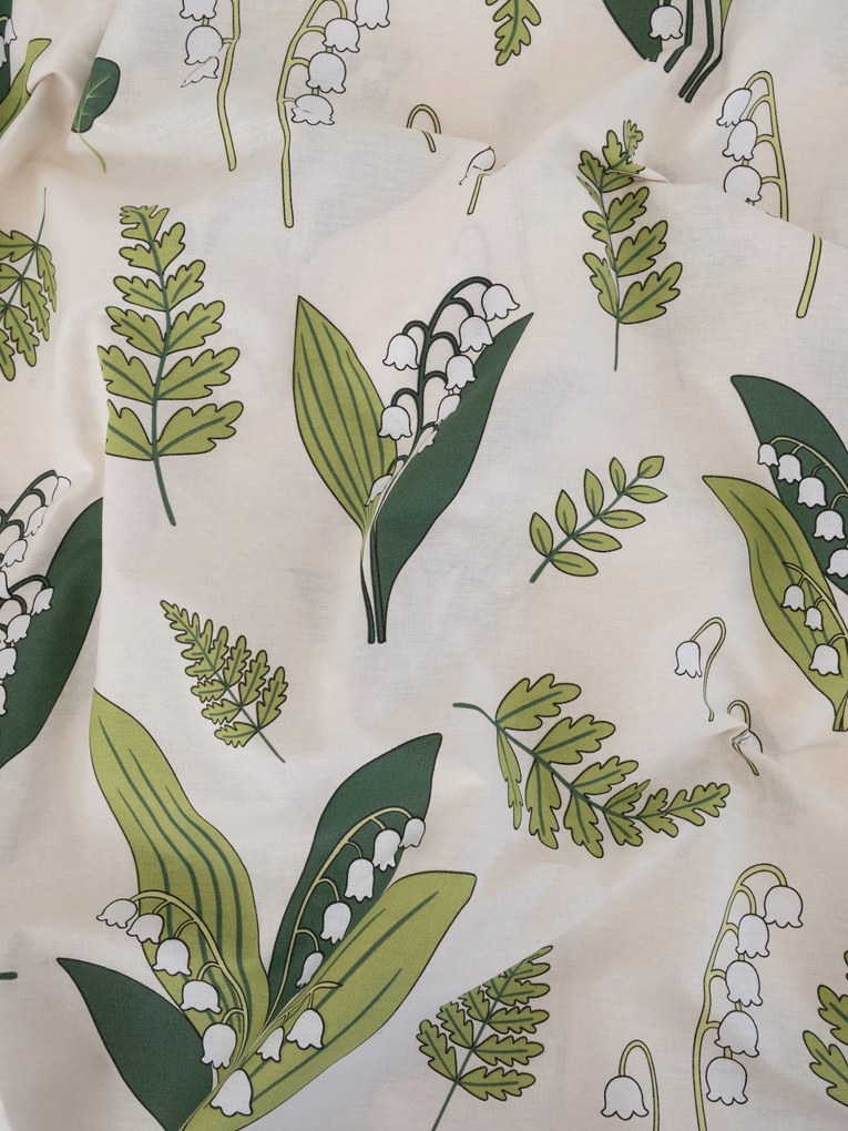 Bavlnené obliečky Renforcé - Konvalinky prírodné