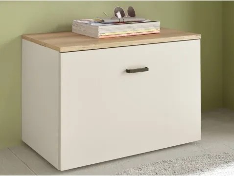 Predsieňová lavica s úložným priestorom Lima, béžový kašmír/dub evoke%