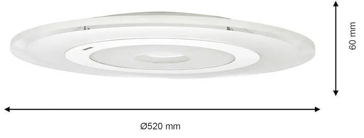 Stropné LED svietidlo Volta, 1x LED 36w, 3000-4000k, w, s ovládačom