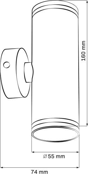 Nástenné bodové svietidlo PARIS 2xGU10/10W/230V IP20 čierna