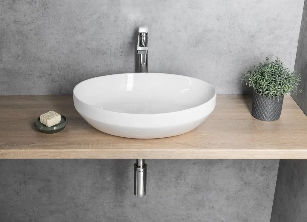 Aqualine Aqualine, Keramické umývadlo na dosku, 50,5x37 cm, biela, 50361
