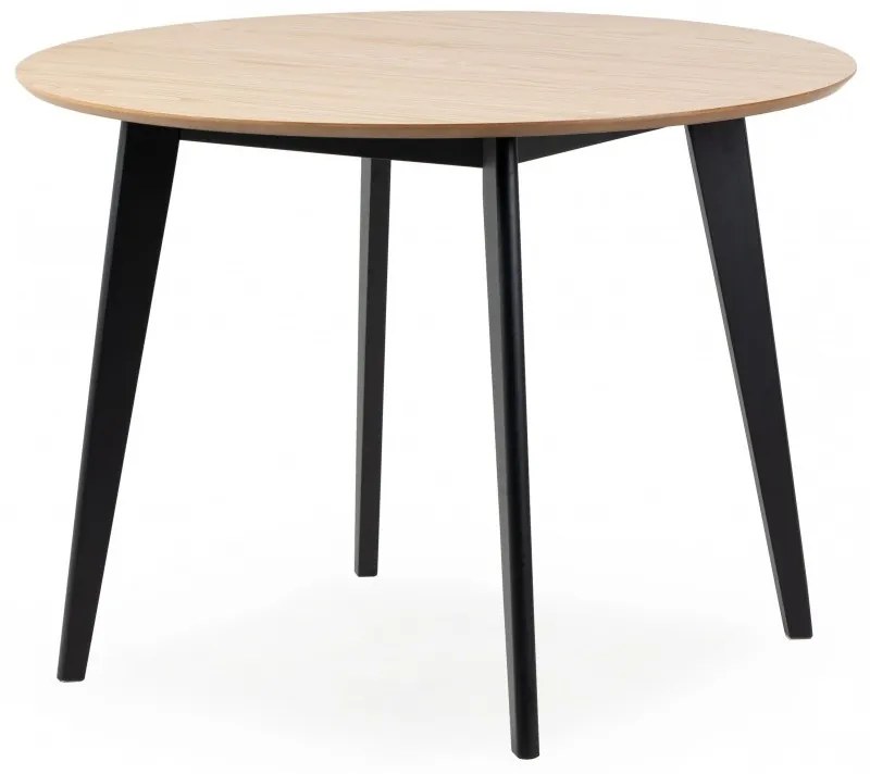 Okrúhly jedálenský stôl Roxy 105 cm dub přírodní/čierna