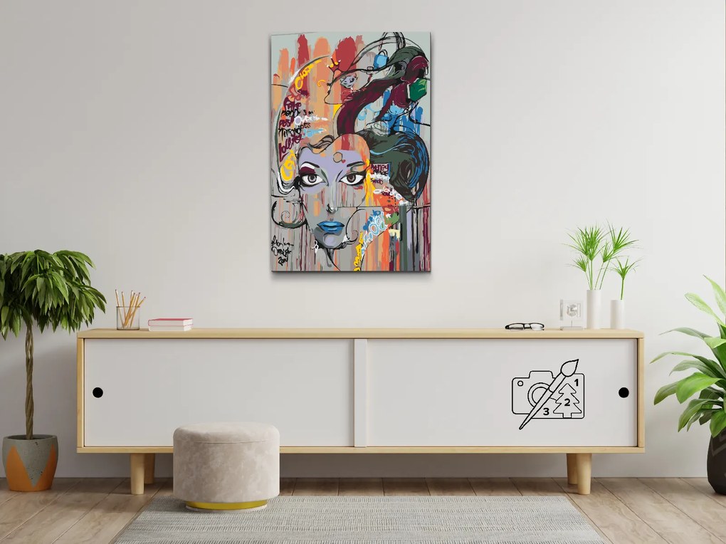 Gario Maľovanie podľa čísel Krásne modré pery Rozmery: 40 x 60 cm, Rámovanie: S vnútorným rámom