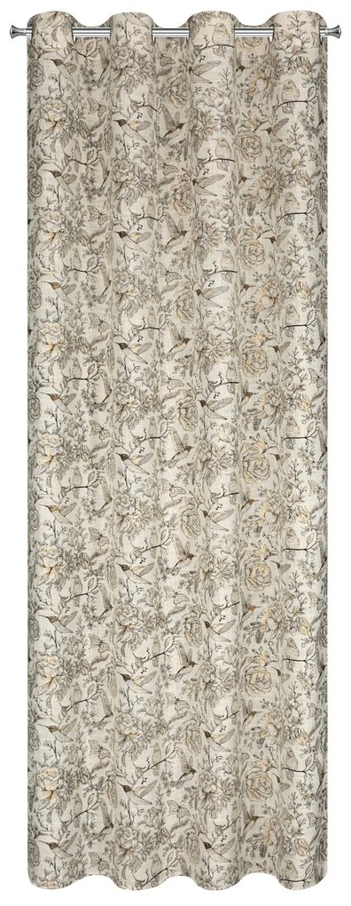 ZÁVES NA KRÚŽKOCH LUCINA 140X250 CM KVETY