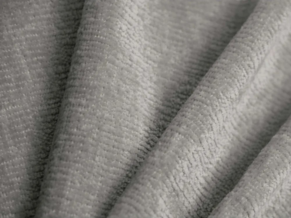 Svetlosivá čalúnená dvojlôžková posteľ s úložným priestorom s roštom 160x200 cm Ovalo – Micadoni