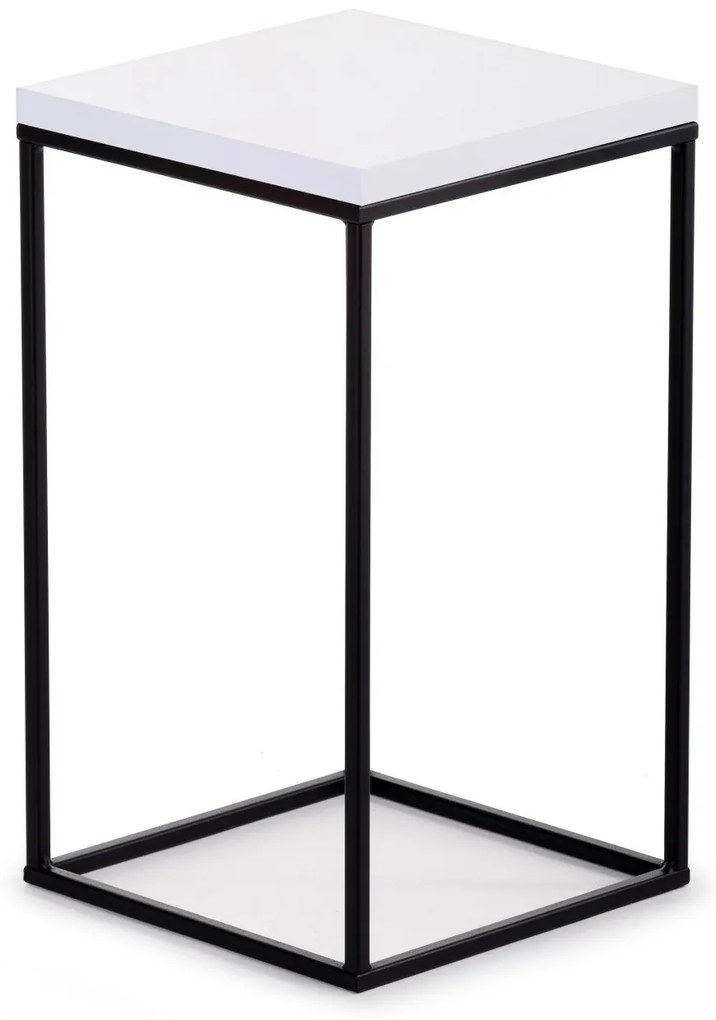 STOJAN NA KVETINÁČ BASICLOFT 40X24X24 CM ČIERNA/BIELA