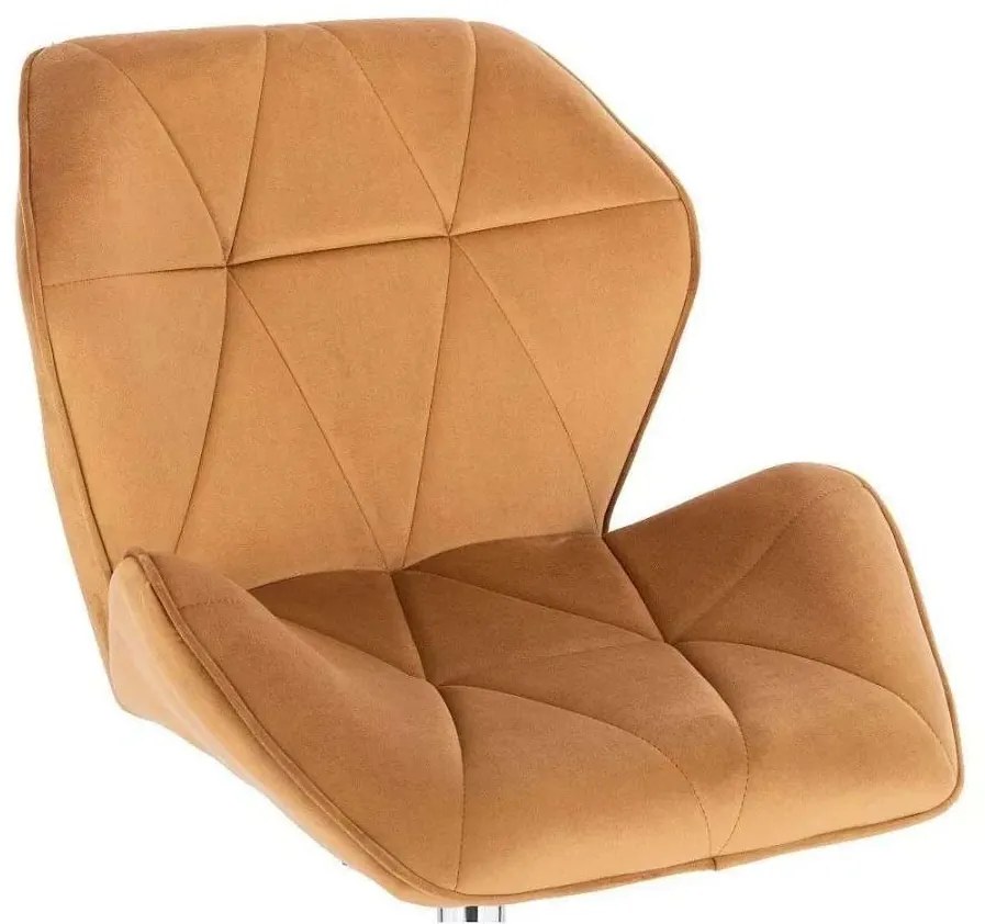 LuxuryForm DESIGN Barová stolička MILANO MAX VELUR na striebornom tanieri - hnedá